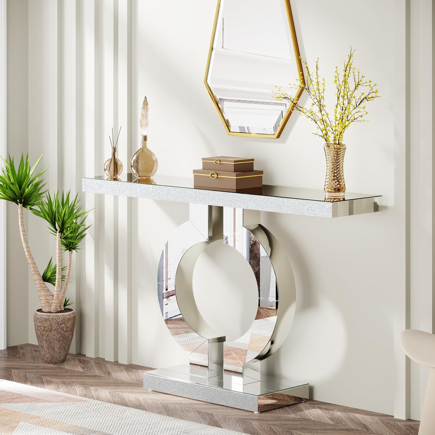 Tribesigns Mesa consola con es - Desk Setup Minimalist reseña y precio