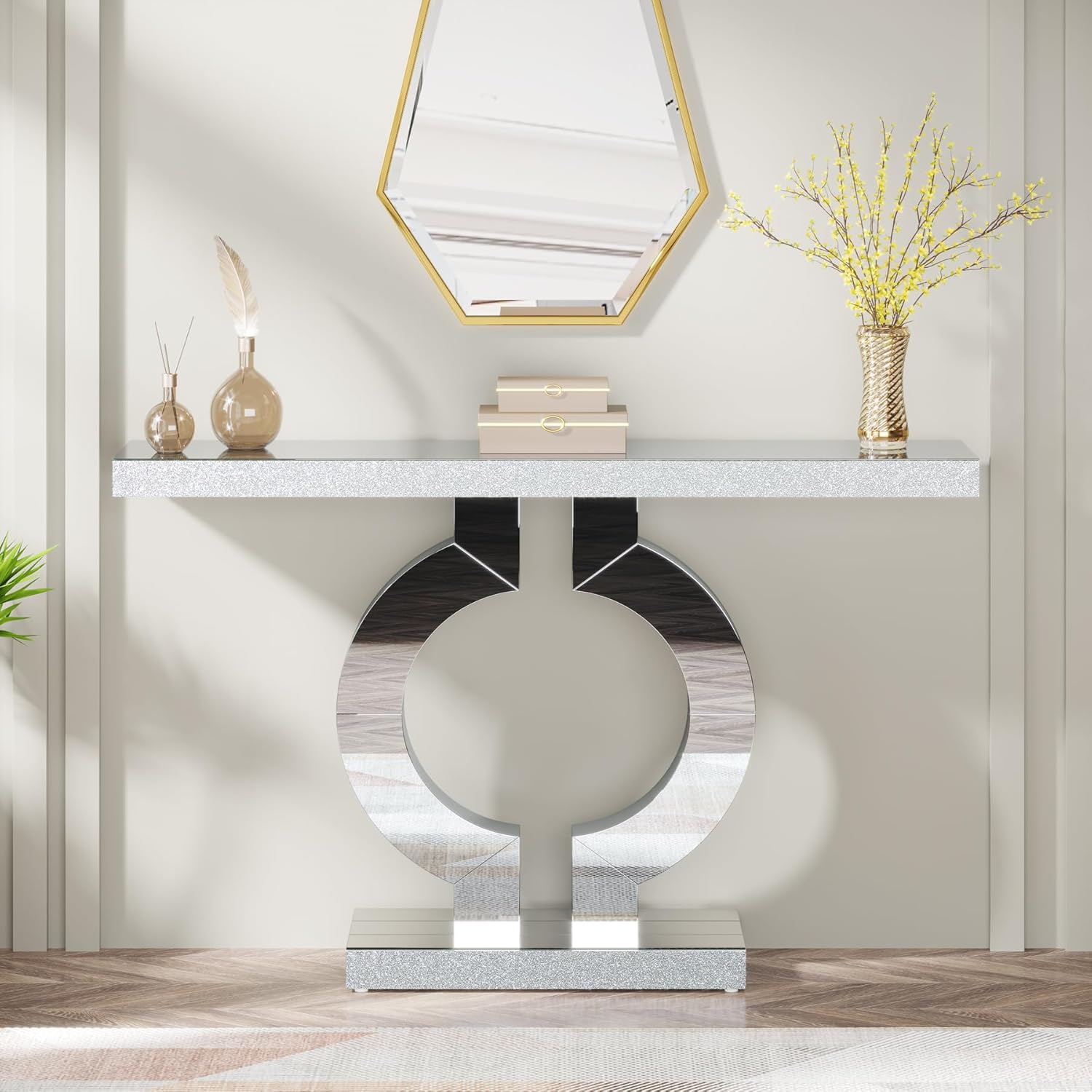 Tribesigns Mesa consola con es - Desk Setup Minimalist reseña y precio