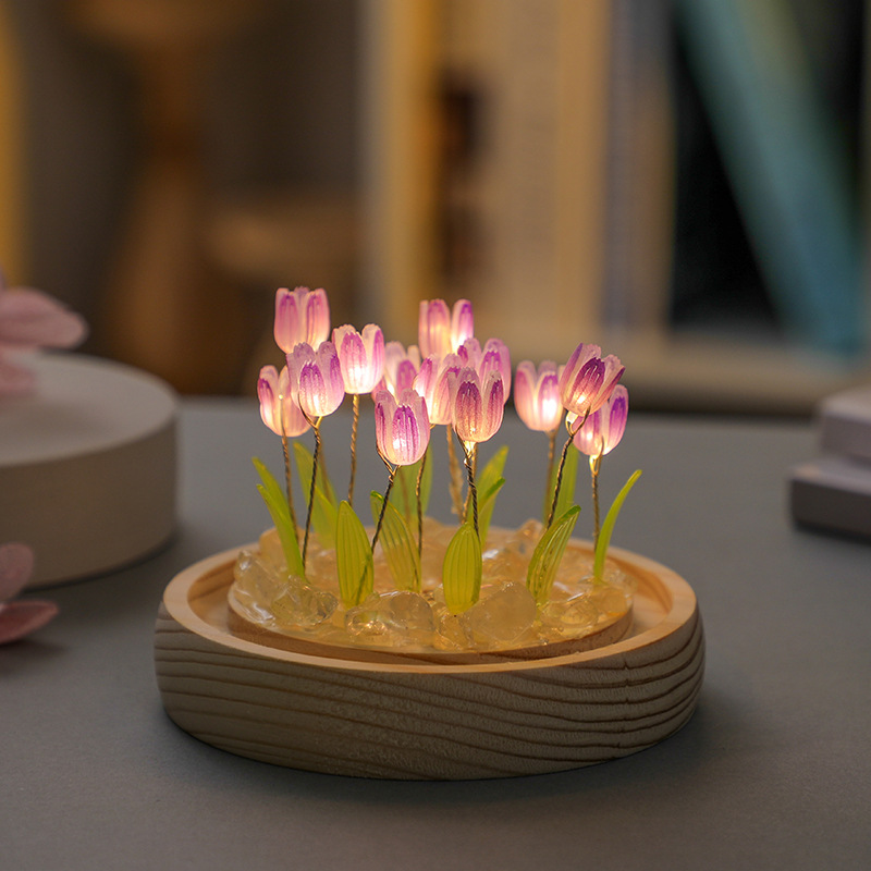 Luz de noche de tulipán hecha  - Desk Setup Lamp reseña y precio