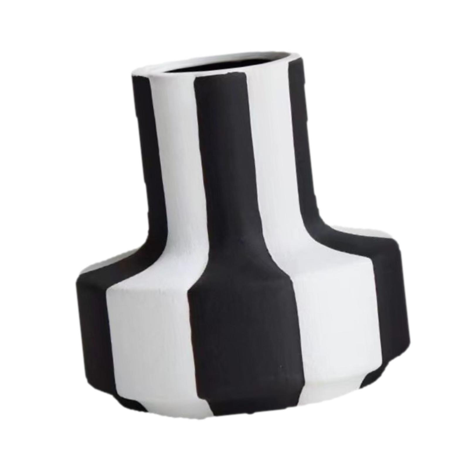 Elegante Maceta con Rayas Blan - Desk Setup Minimalist reseña y precio